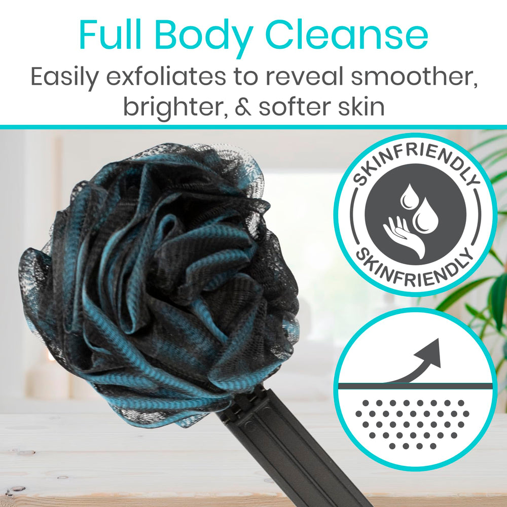 Vive mesh back sponge attachment exfoliates back and shoulders