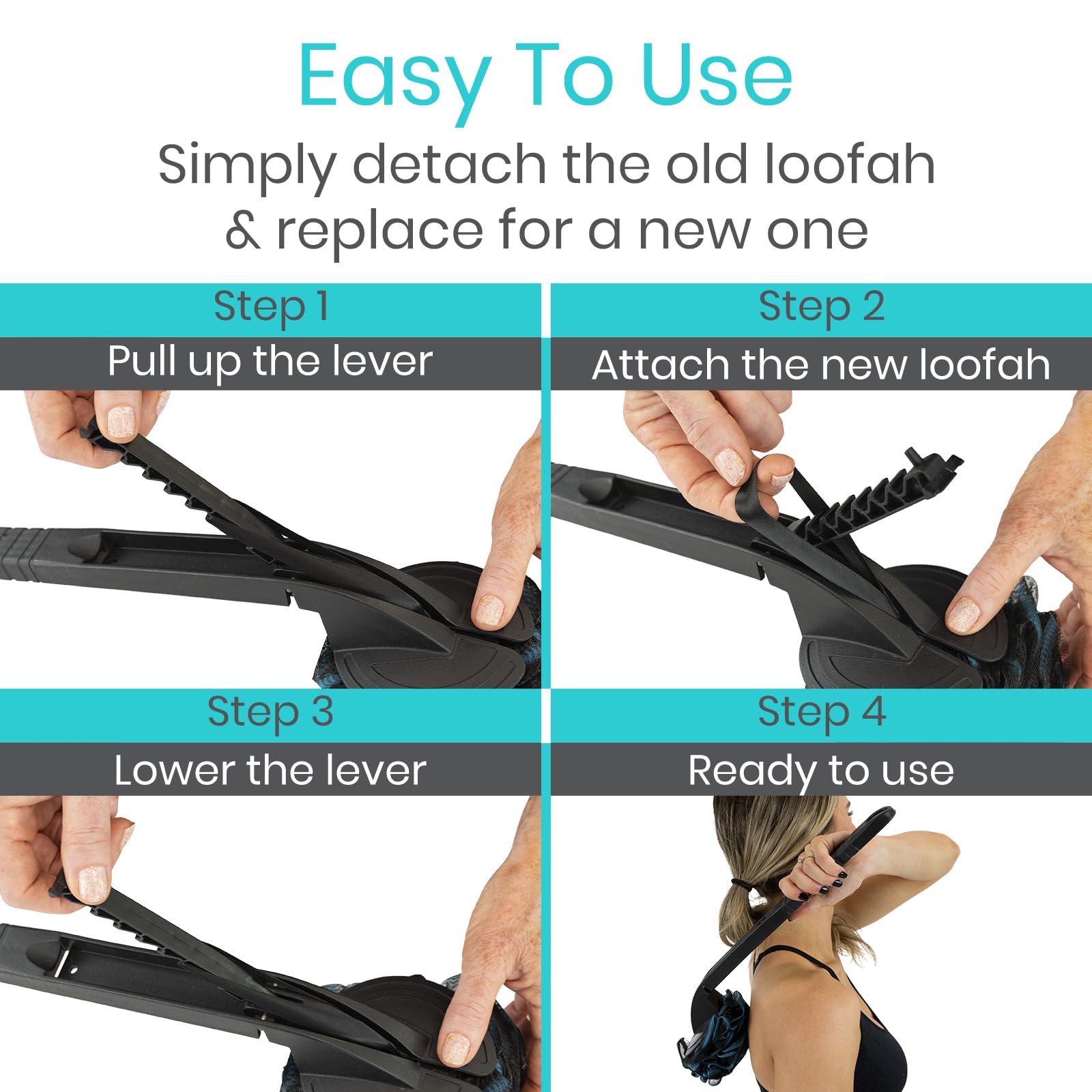 Vive two included loofahs offer soft and moderate exfoliation