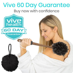 Vive wall hook and string included for easy drying and storage