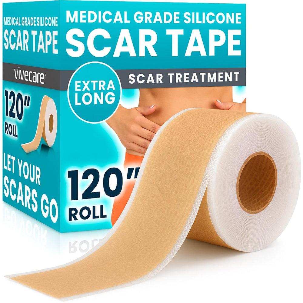 Vive Care silicone scar sheet roll closeup showing medical-grade silicone for gentle coverage