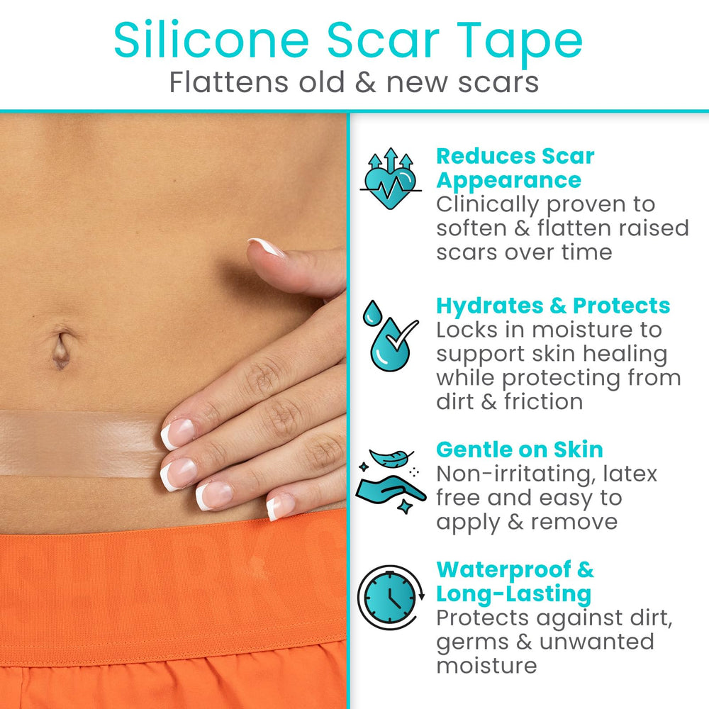 Vive Care silicone scar sheet roll cut-to-fit demonstrates customized scar management