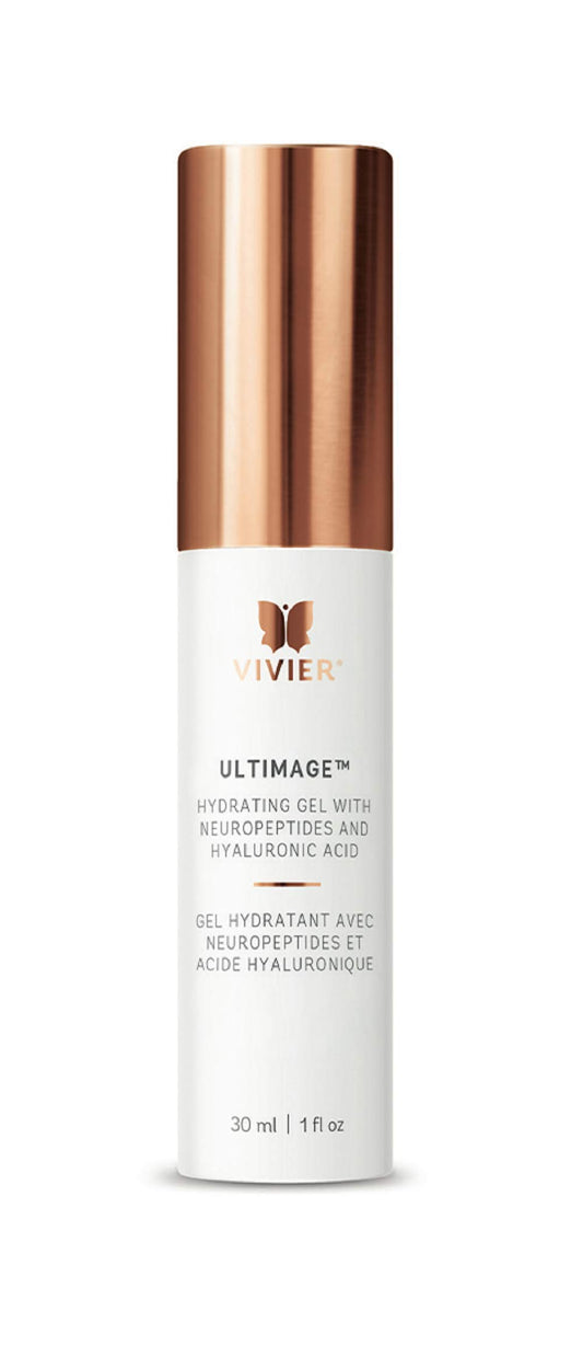 VivierSkin Ultimage bottle close-up for hydration and wrinkle smoothing