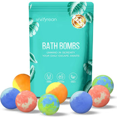 Vivifyrean Bath Bomb Gift Set eight colorful bombs for a luxurious home spa