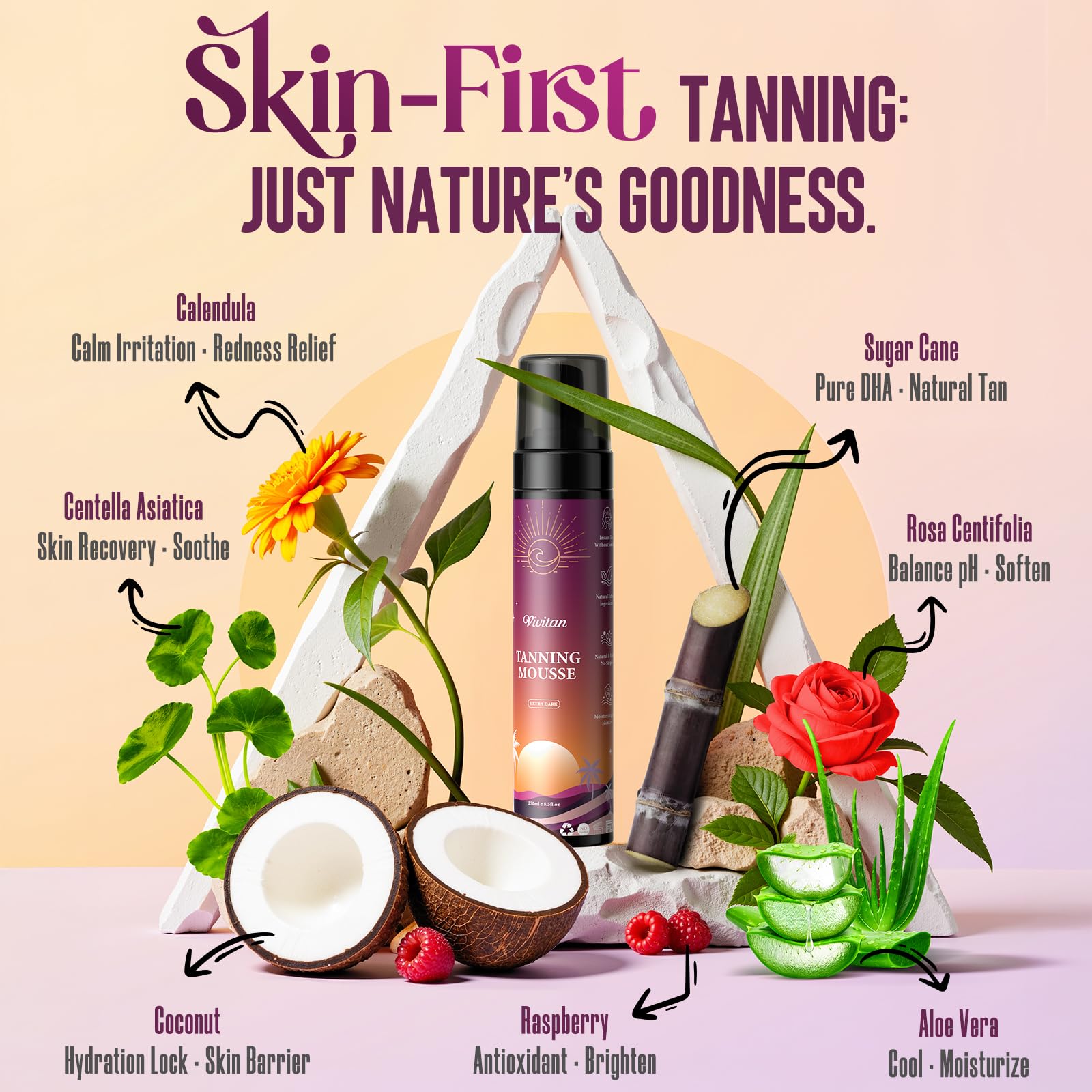 Vivitan mousse swirl demonstrates smooth, even application.