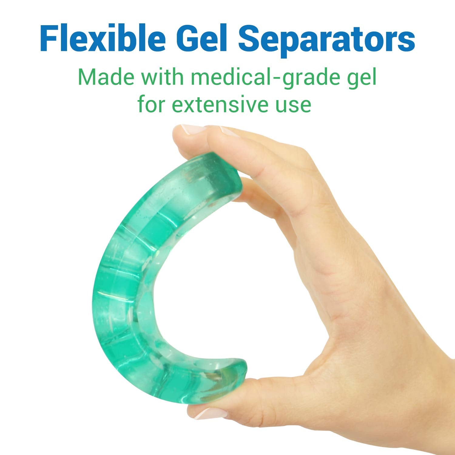 ViveSole toe separators aiding pain relief from bunions and hammer toes.