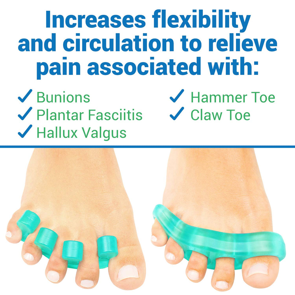 ViveSole soft silicone gel toe separators highlight comfort and long-lasting wear.