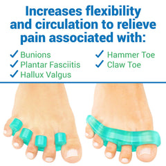 ViveSole soft silicone gel toe separators highlight comfort and long-lasting wear.