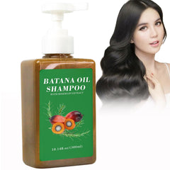 VJPPII Batana Oil Shampoo bottle front shows nourishing formula for shiny hair.