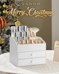 Vlando PU leather cosmetic display case with smooth wipe-clean surface