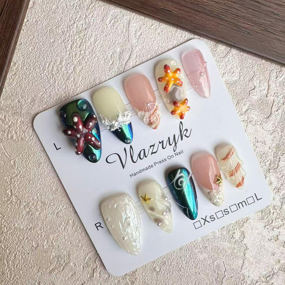 Vlazryk chrome mermaid finish nails deliver bold shimmer and oceanic appeal
