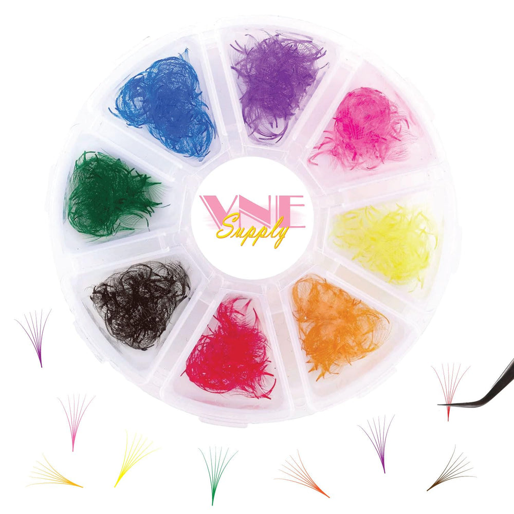 VNESUPPLY 501pcs mixed color lash extensions for vibrant, customizable lash looks.