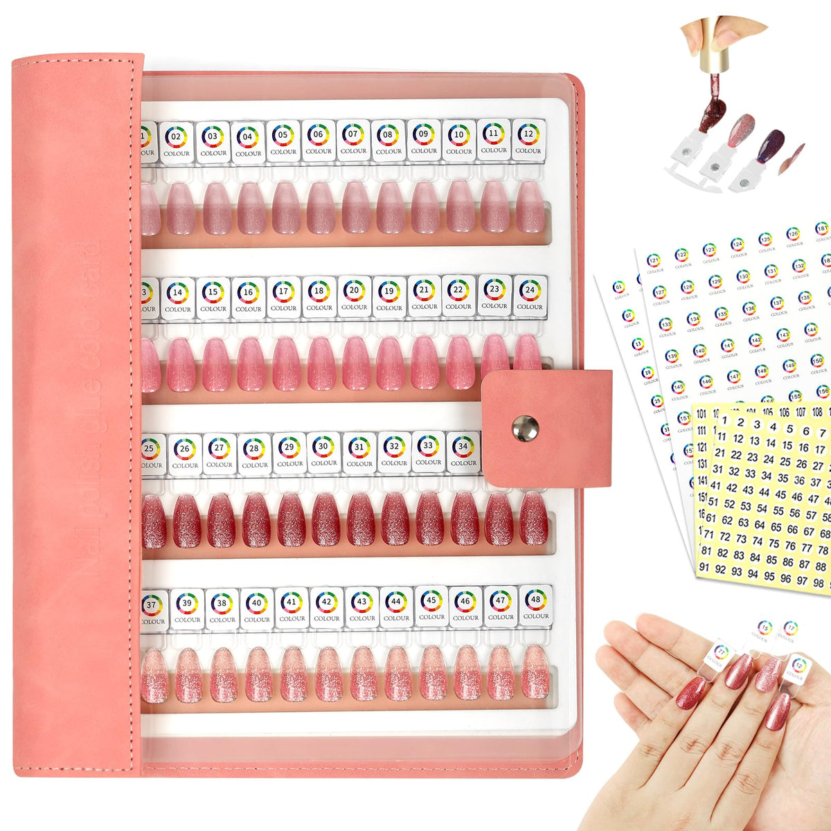 vnjaoi 144-magnetic-nail-swatch-book cover showcases premium display for quick shade previews.