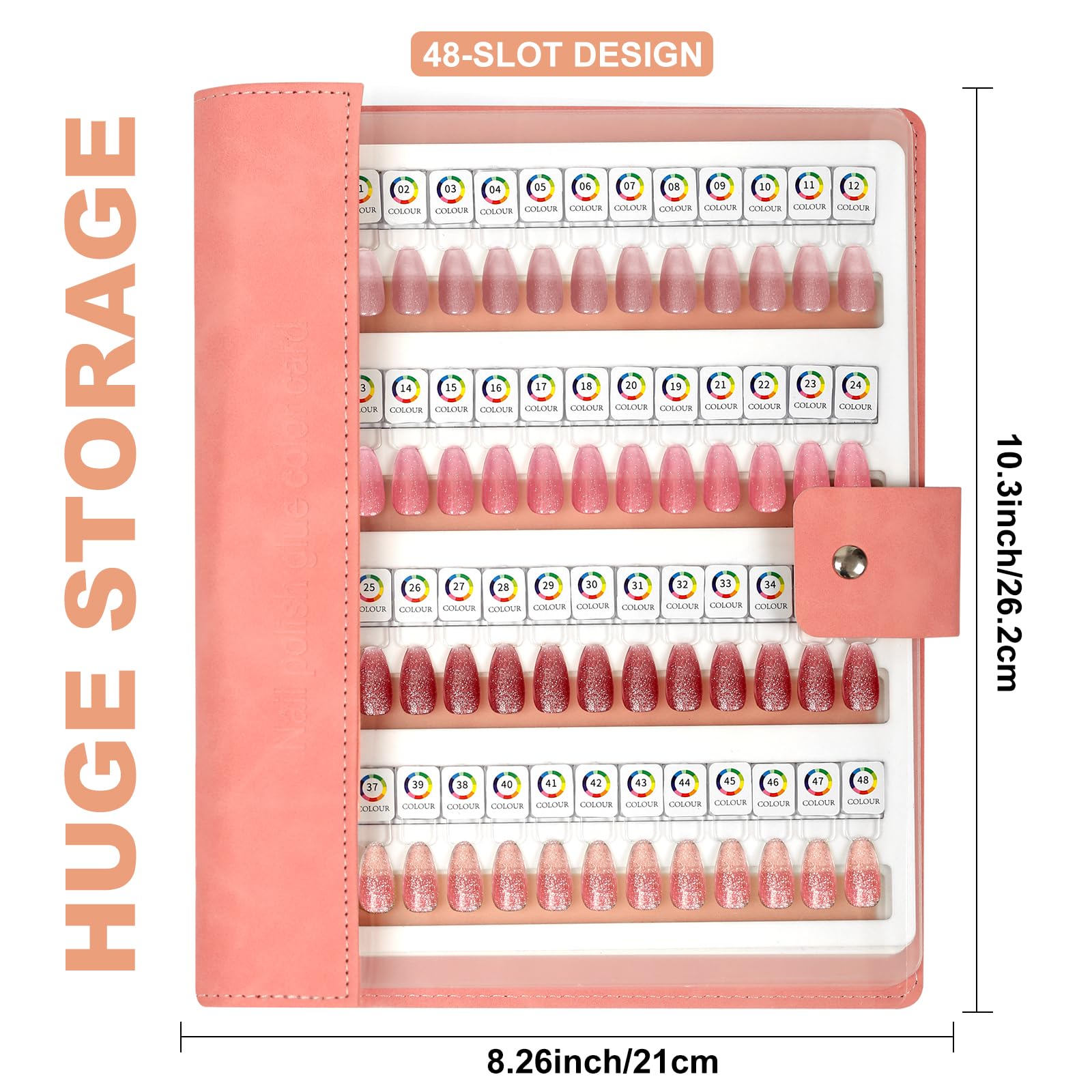 vnjaoi leather-nail-color-display-book outer provides durable protection for frequent salon use.