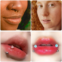Vnmcry ivory model helps visualize accessory fit on lips and nose piercings