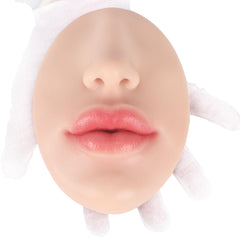 Vnmcry silicone nose-mouth model in ivory for realistic piercing practice and display