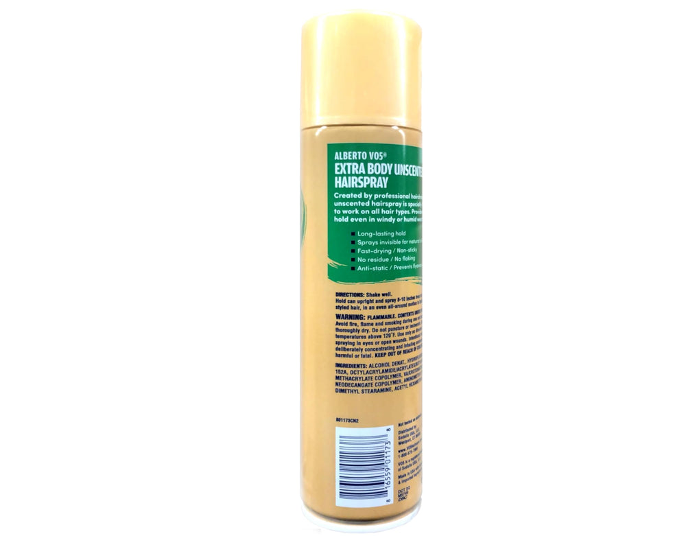 VO5 Crystal Clear Hairspray close-up highlighting strong hold without stiffness.