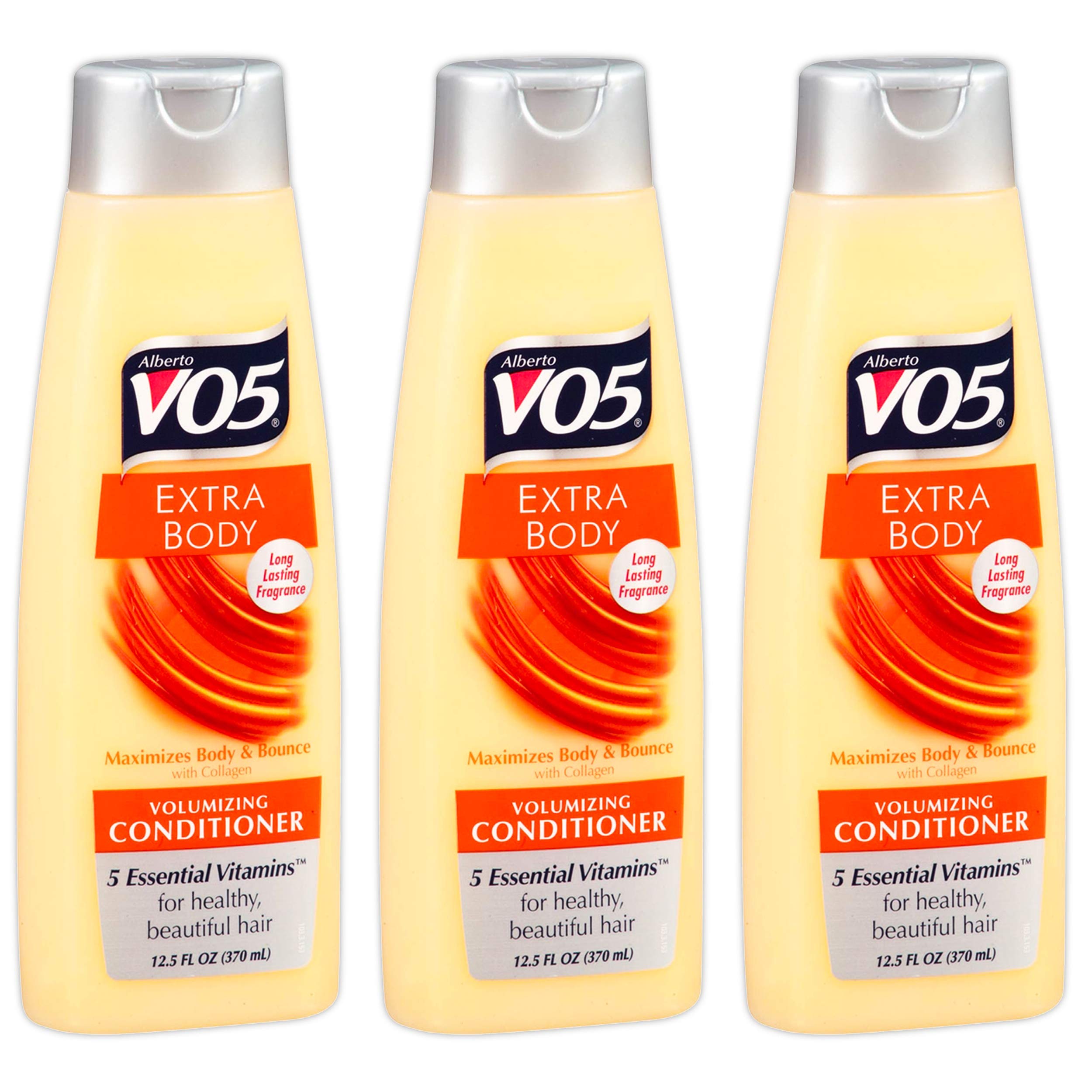Alberto VO5 Extra Body Volumizing Conditioner bottle in a 3 pack for volumized, manageable hair