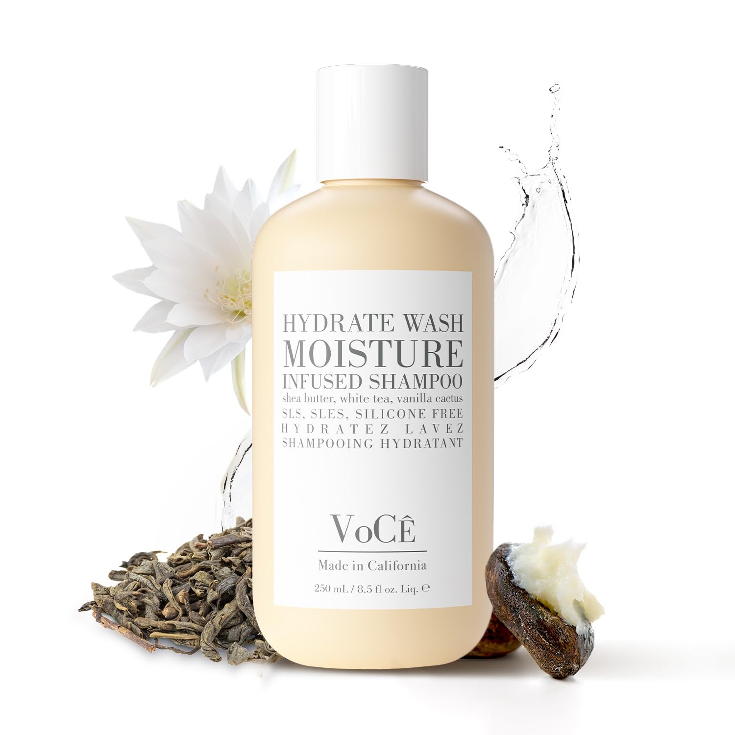 VoCÊ Natural Hydrating Shampoo bottle showing moisture-rich formula for dry hair.