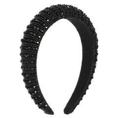 VOCOSTE Crystal Headband closeup reveals rhinestones that add sparkle to evening looks.