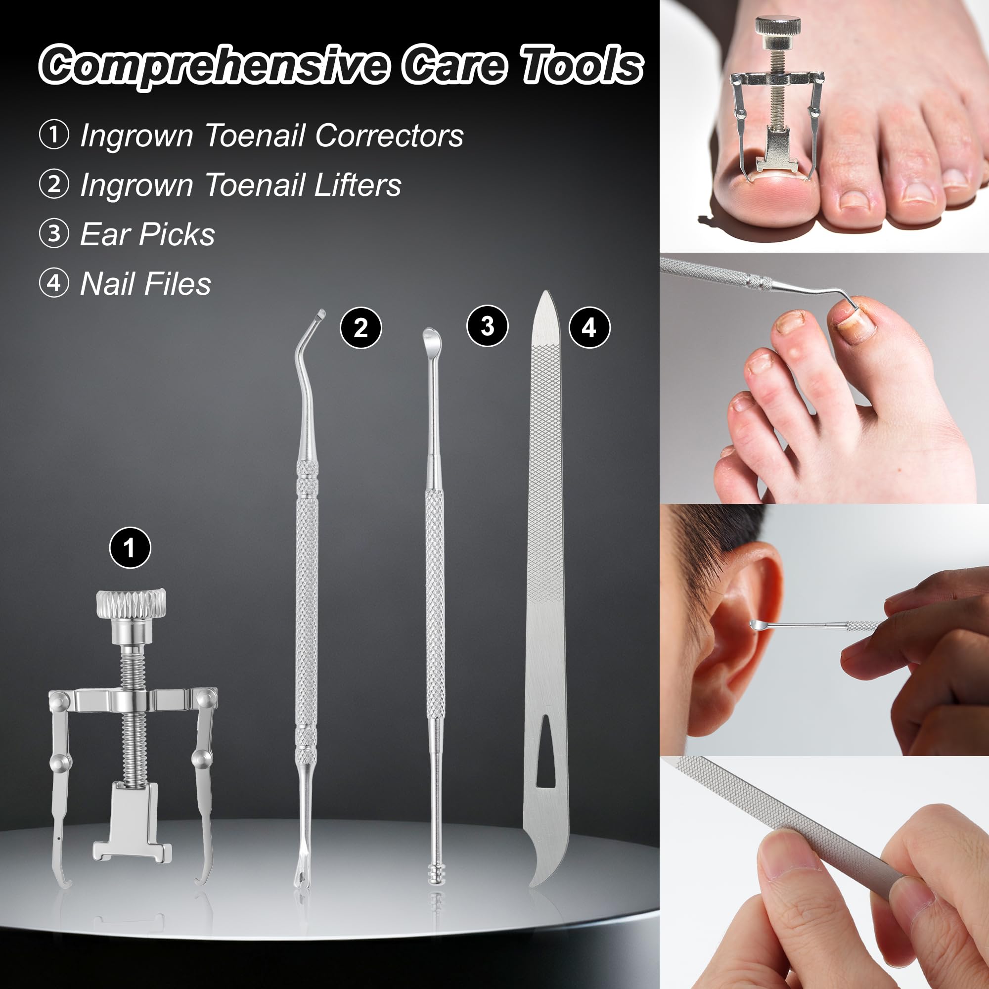 VOCOSTE ingrown toenail lifters lift and guide nails gently.