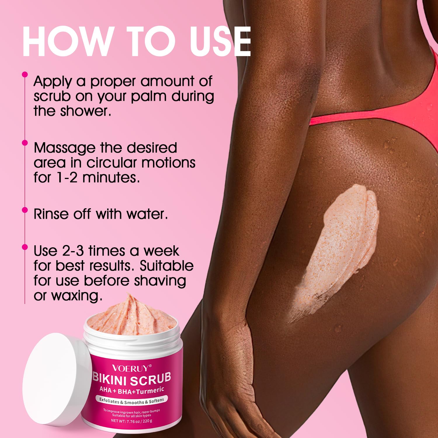 VOERUY peach-scented scrub evokes tropical pampering during routine
