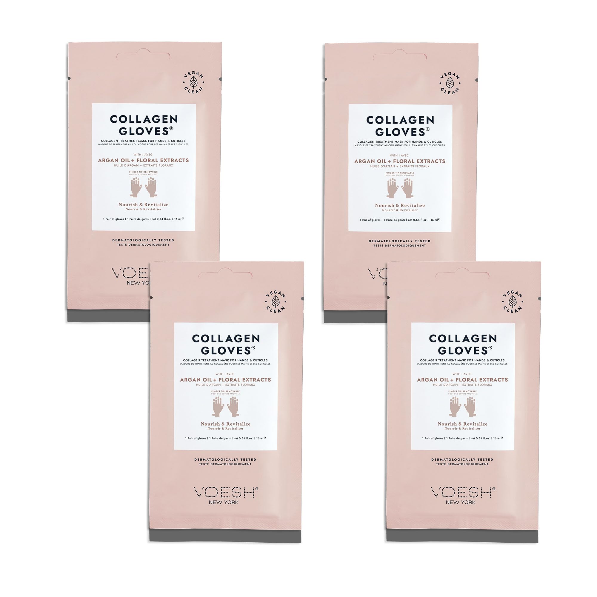 VOESH Collagen Gloves four-pack product shot for deep hydration.