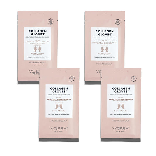VOESH Collagen Gloves four-pack product shot for deep hydration.