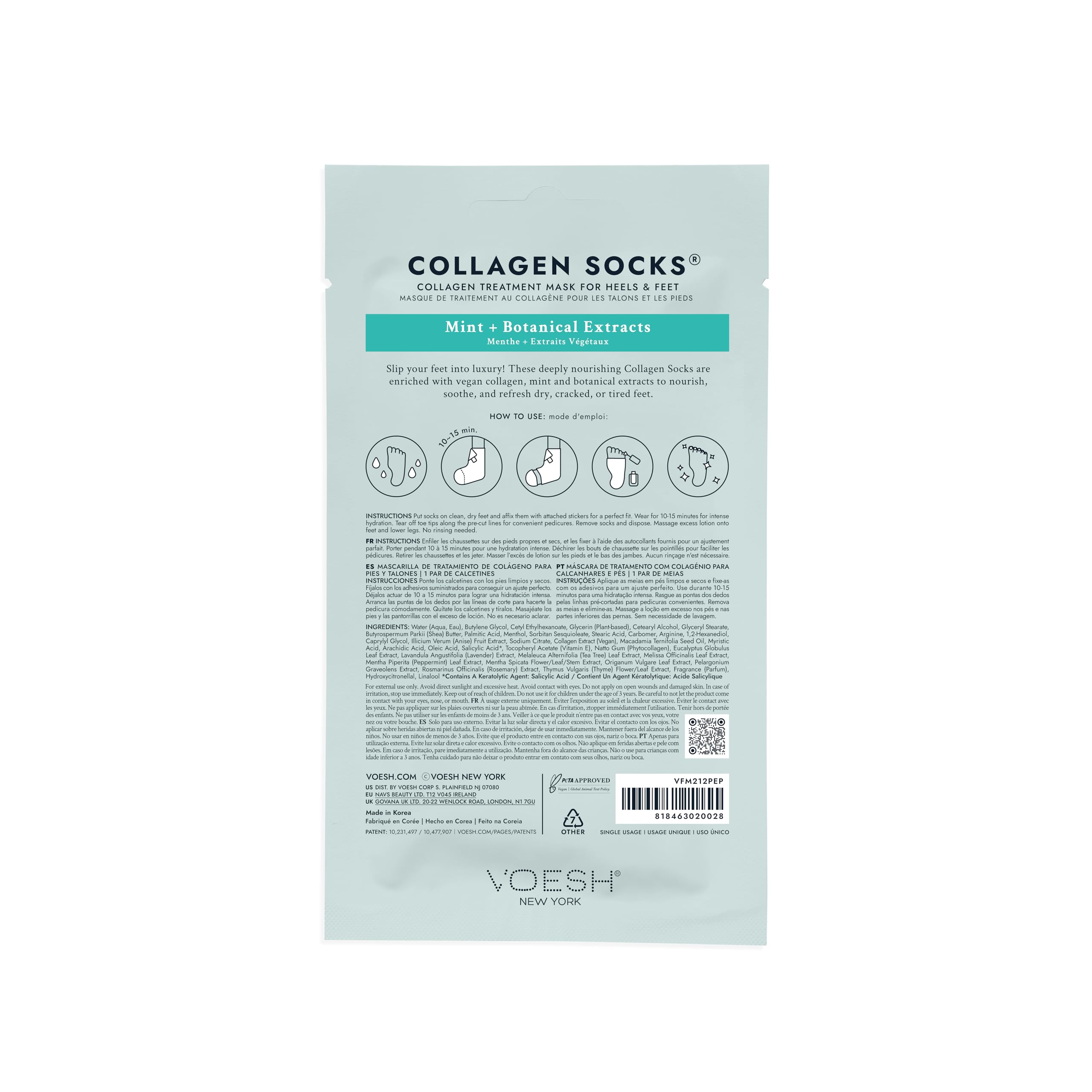 VOESH collagen socks with removable toe tips for nail painting.