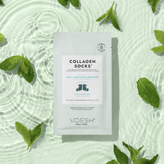 VOESH collagen socks pack shown for salon or home pedicure.