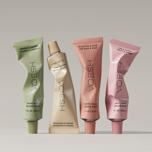 Close-up of VOESH featherlight hand balm texture for quick absorption
