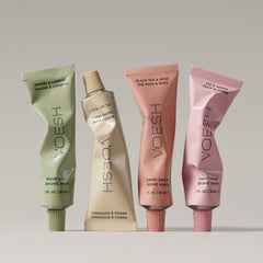 Close-up of VOESH featherlight hand balm texture for quick absorption