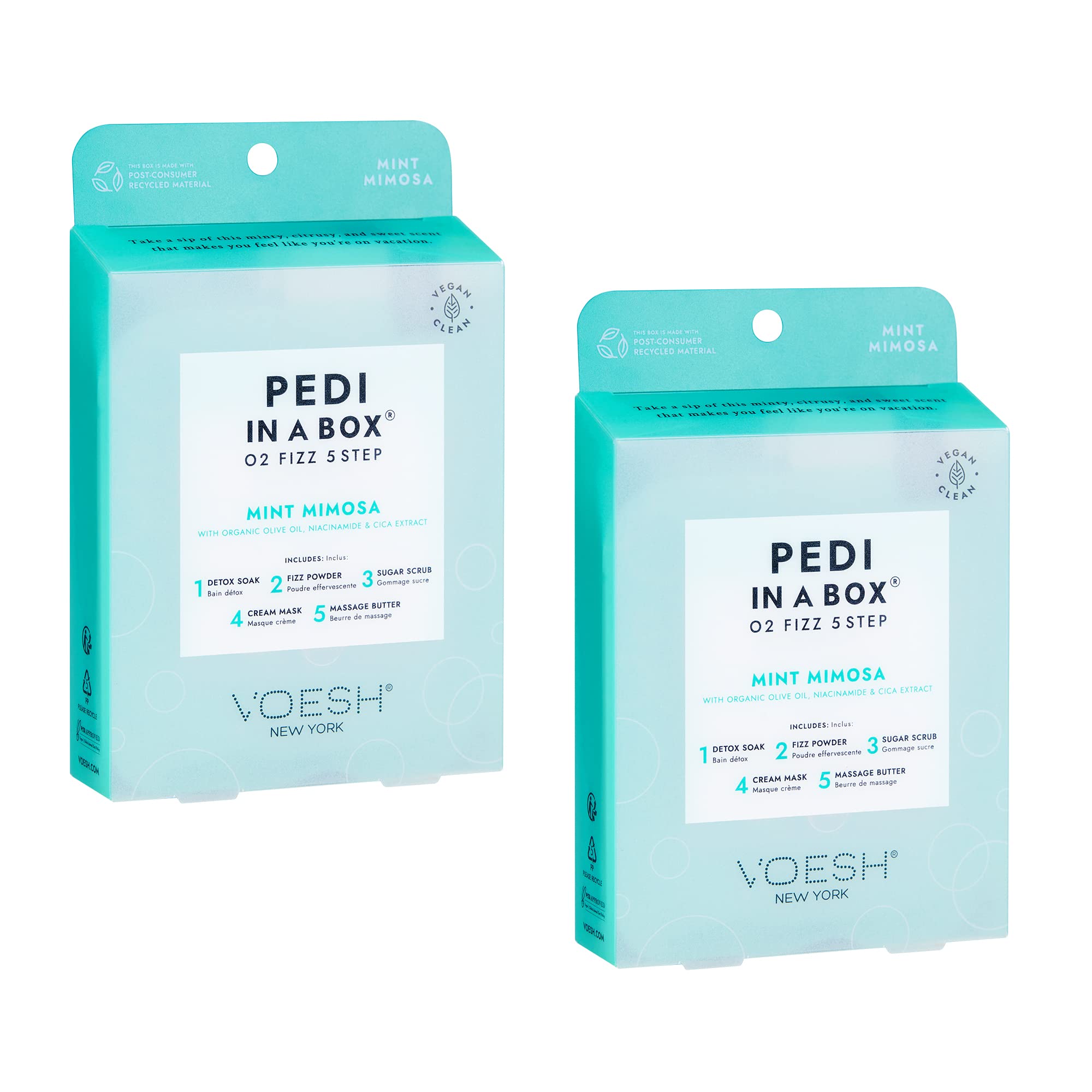 VOESH Pedi in a Box Mintmosa packaging for an at-home spa ritual