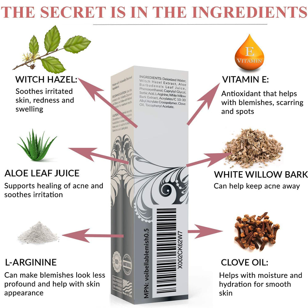 Voibella Beauty blemish spot serum application spot demonstrates easy, no-rinse use.