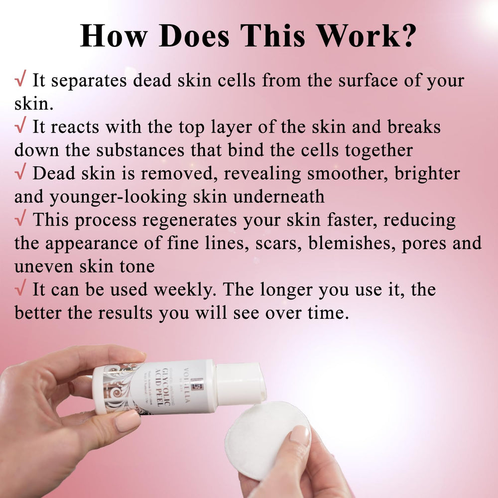 VOIBELLA BEAUTY Glycolic Peel close-up reveals refined skin texture.