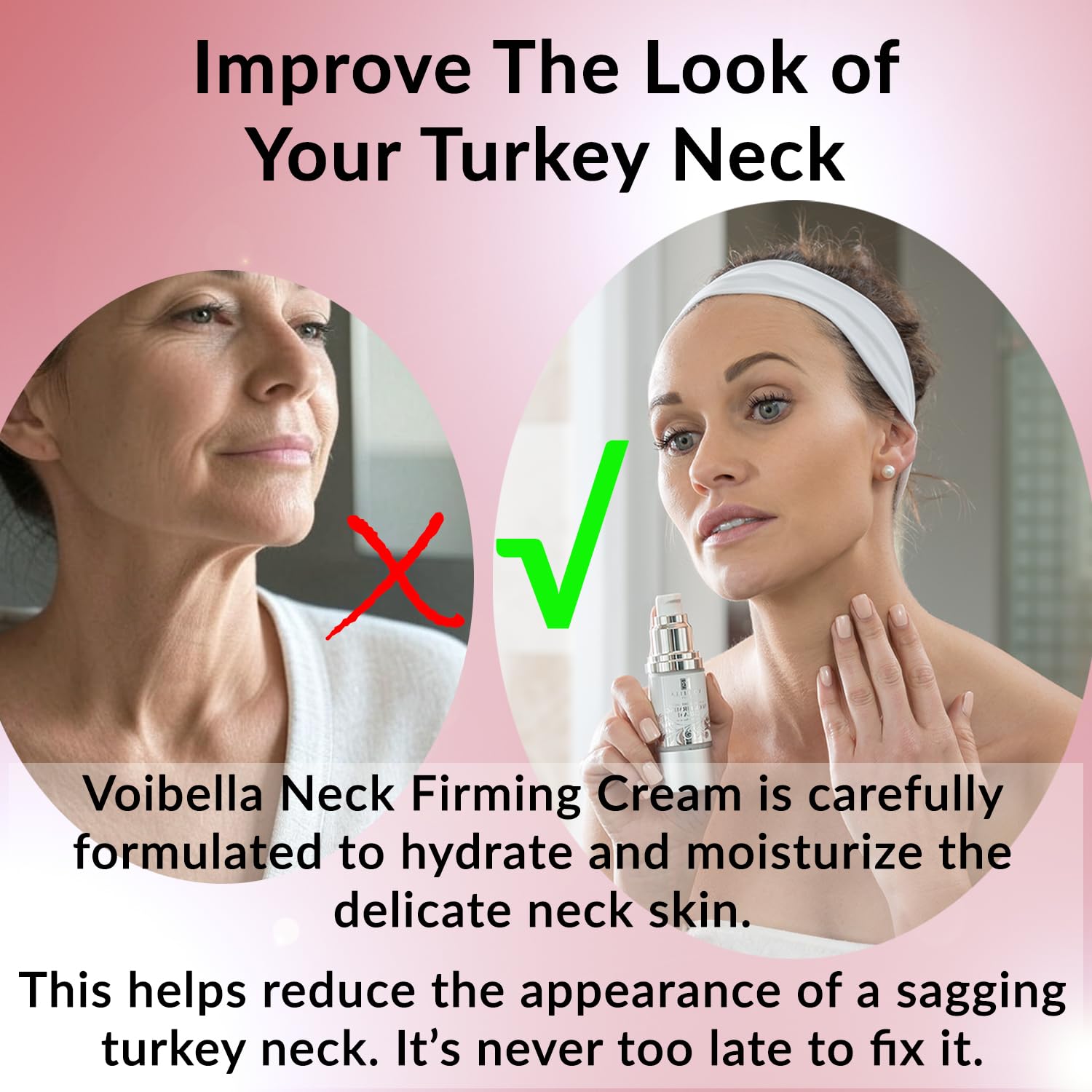 VOIBELLA Decollete Tightening Cream application yields smoother chest area