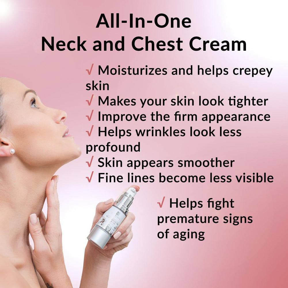 VOIBELLA Neck Firming Cream pump usage reveals easy daily application