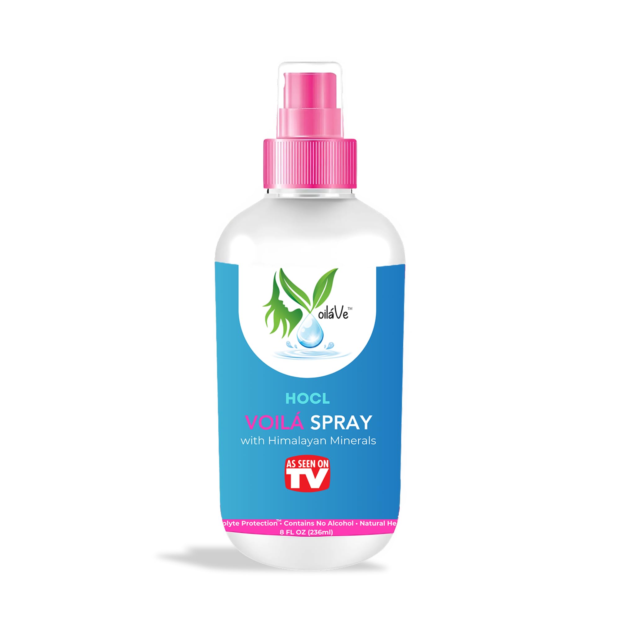VoilaVe HOCL Spray bottle front view for convenient at-home skincare.