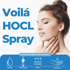 VoilaVe HOCL Spray label close-up highlights HOCL formula and purity.