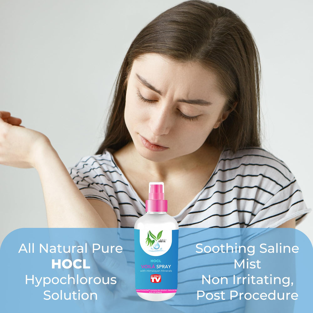 VoilaVe HOCL Spray outer packaging shown during unboxing.