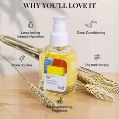 Voir Haircare Rosehip Oil Blend supports moisture and frizz control for dry hair