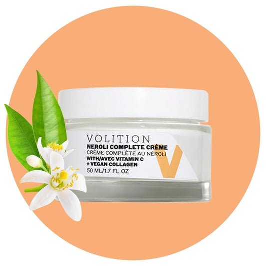 Volition Neroli Complete Creme jar delivers rich hydration for balanced skin.
