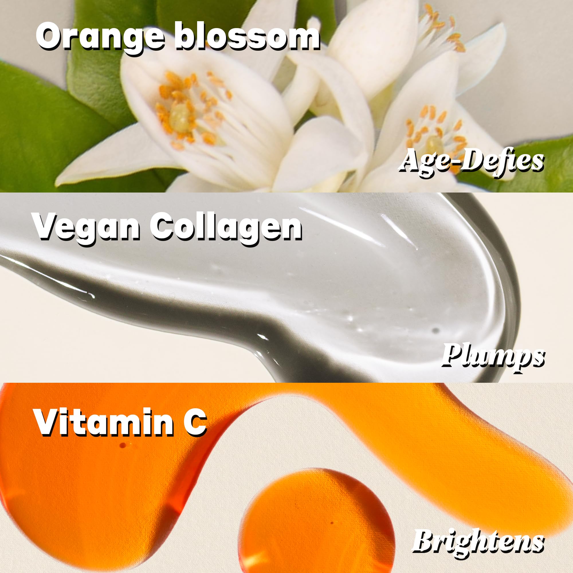Orange blossom imagery evokes soothing aroma for a calm routine.