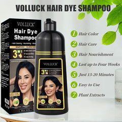 VOLLUCK Hair Dye Shampoo color close-up reveals rich, long-lasting shade options