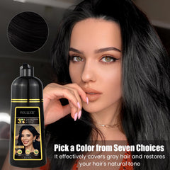 VOLLUCK Hair Dye Shampoo ingredients label highlights gentle plant-based components