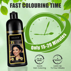 VOLLUCK Hair Dye Shampoo lather from roots to ends for cleansing and coloring in one step