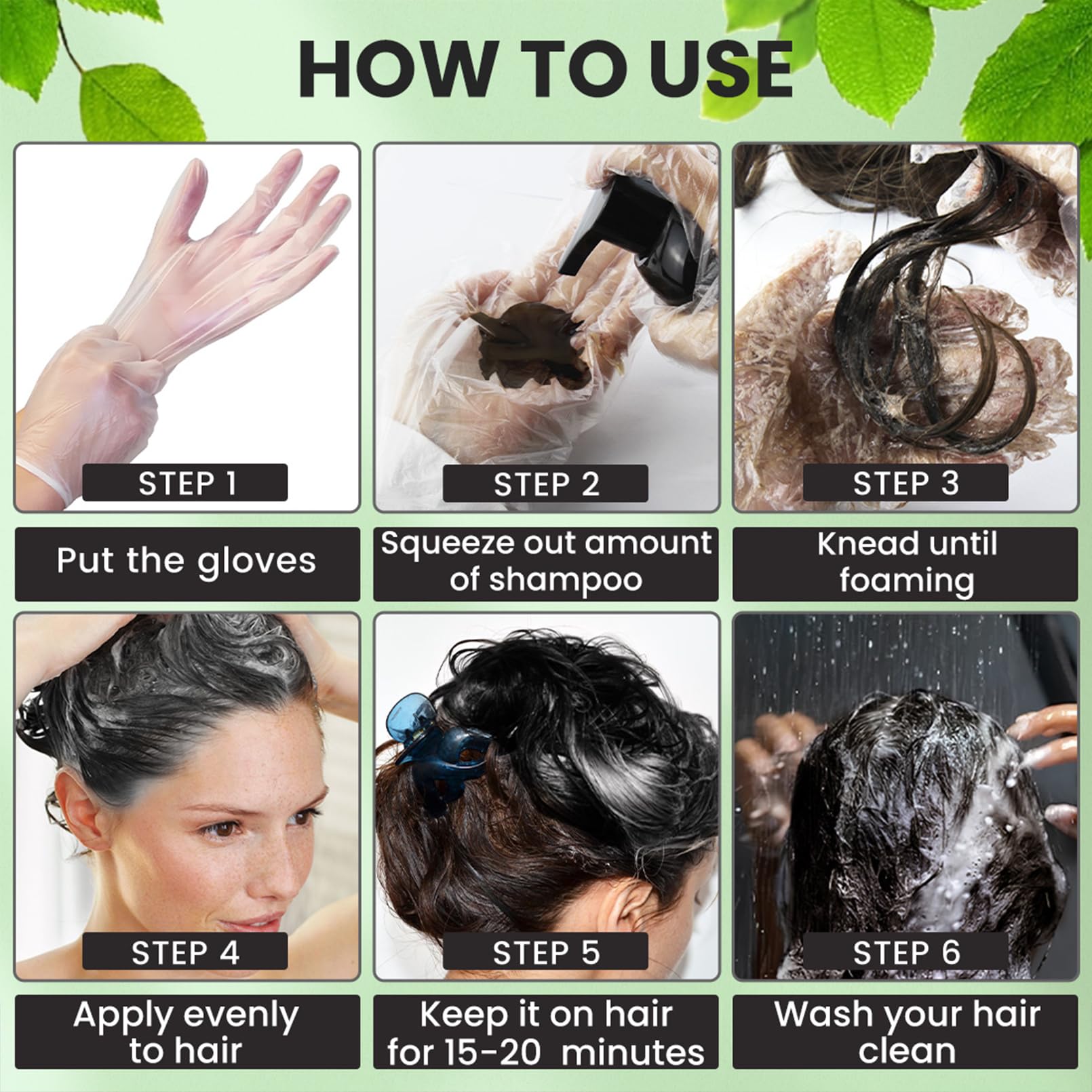 VOLLUCK Hair Dye Shampoo rinse reveals immediate color results under clean water