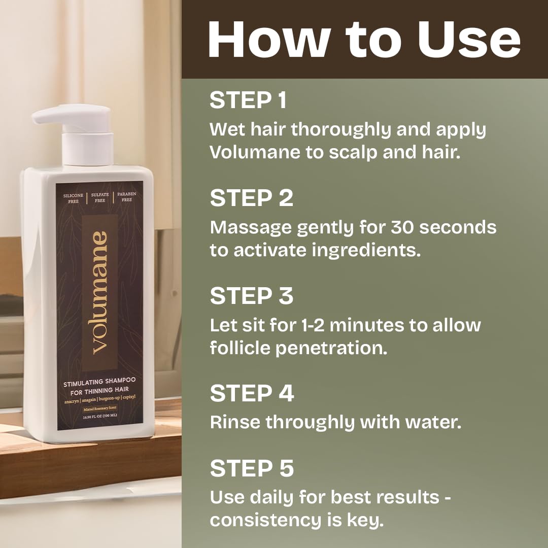 Volumane Anti-Thinning Shampoo dispenser nozzle enables easy application.