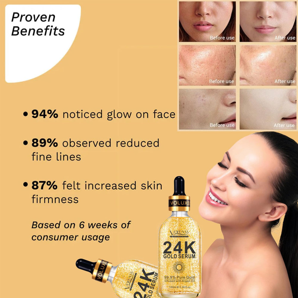 Voluxss argan oil enriched serum nourishing soft, supple skin.