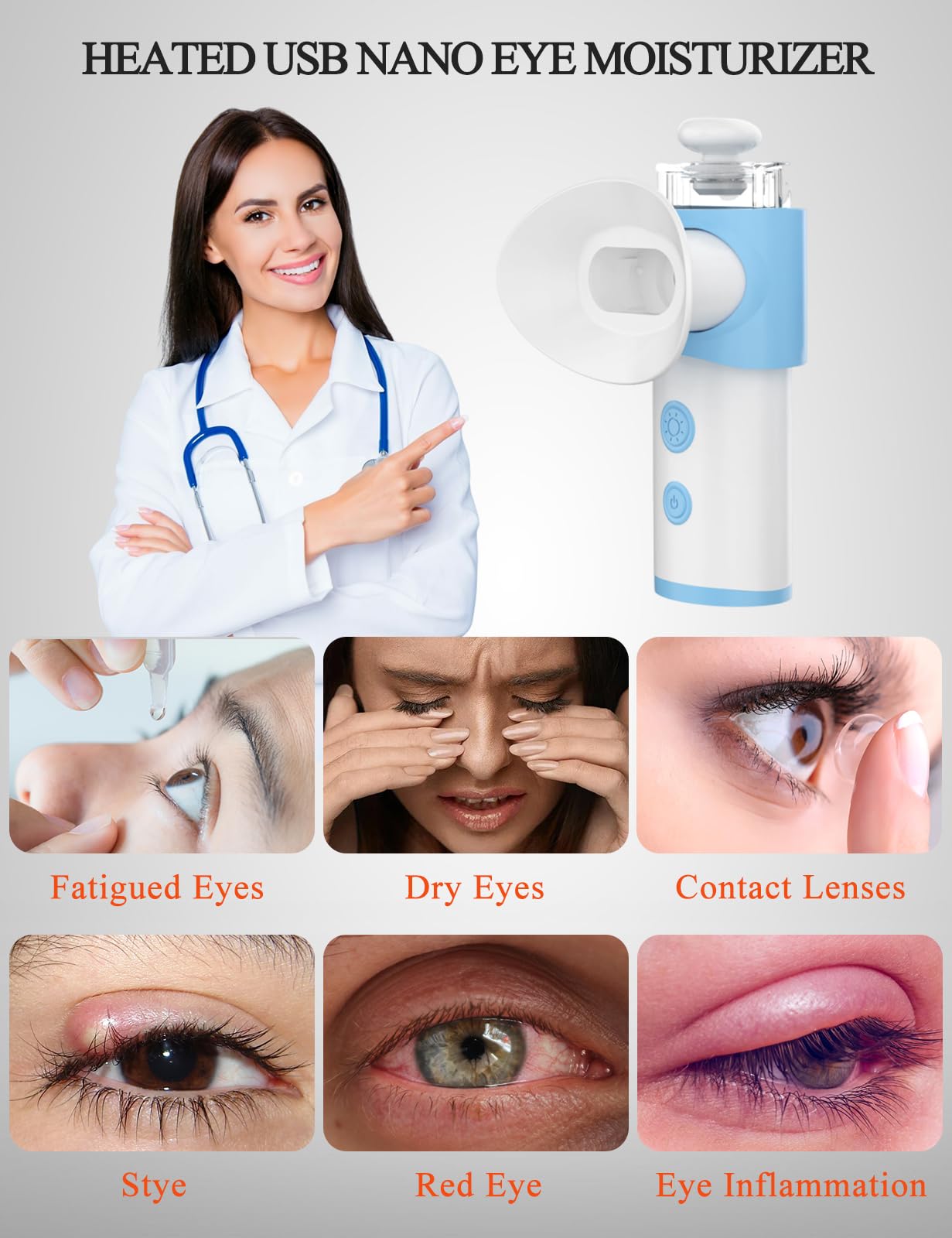 Vowleike Eye Steamer mist-only mode for dry eye relief.