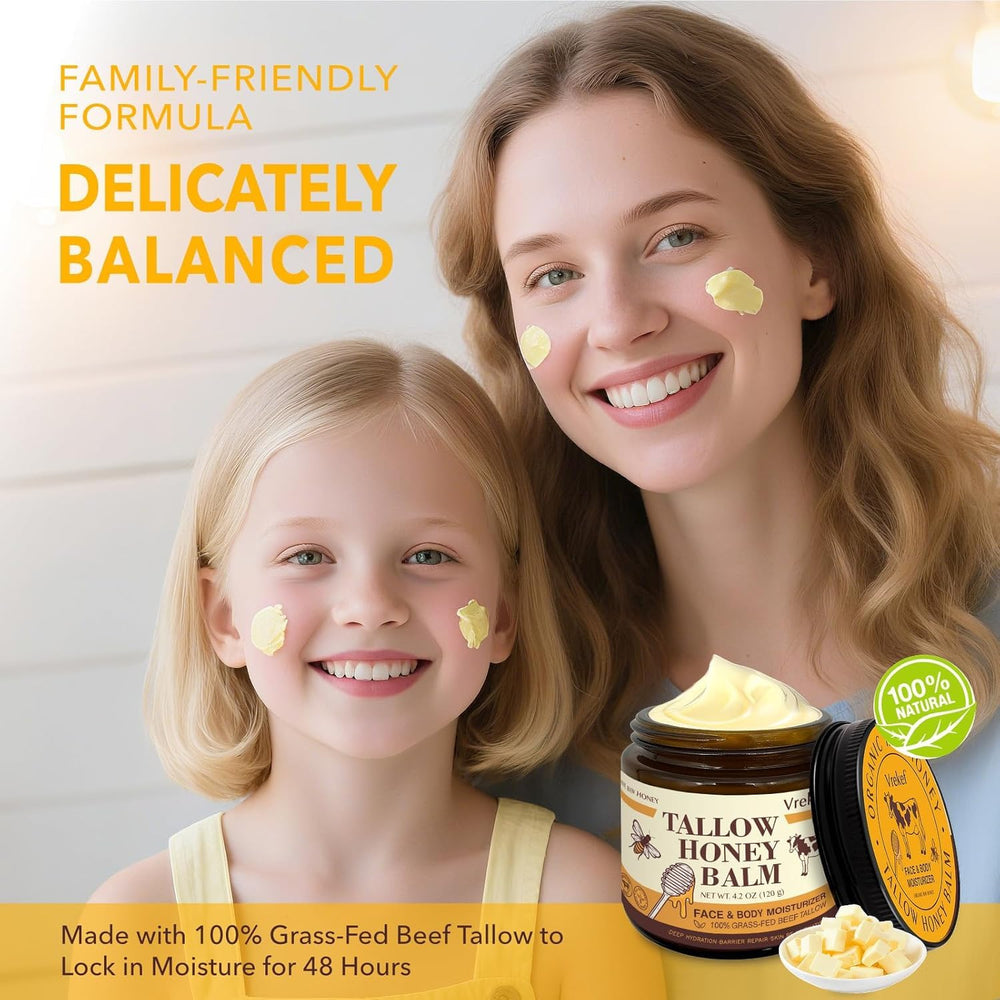 VREKEF hands applying balm for quick, non-greasy absorption.